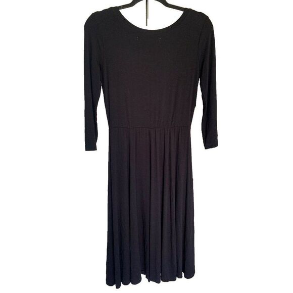 Diane Von Furstenberg Career Contemporary Stretch Black Long Sleeve Dress Size 0 - Picture 2 of 5